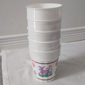 Plastic Easter cups, set of 5 and tablecloth 52"*72"